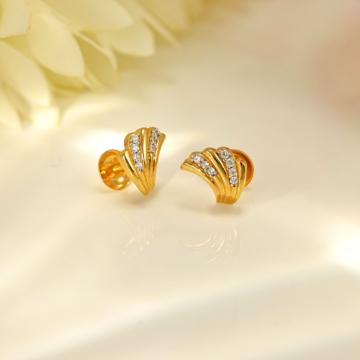 Gold Patterned Stud Earrings