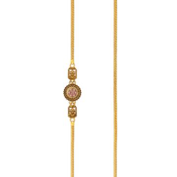 Traditional Lakshmi With Floral Gold Mugappu Thali Chain