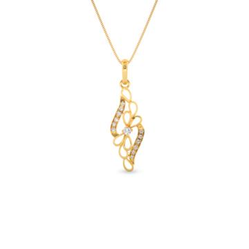 Lambent Petal Drop Gold Pendant
