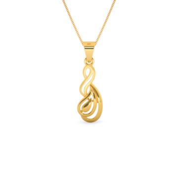 Pleasing Leaf Design Gold Pendant