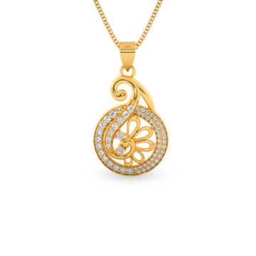Endearing Peacock Style Design Gold Pendant