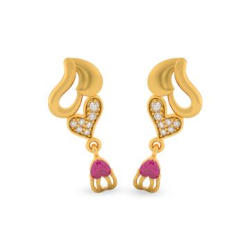 Stylish Heartin Gold Earrings