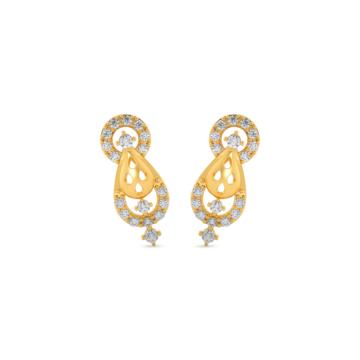 Contemporary Pear Drop Gold Earrings