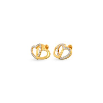 Lovely Couple Heart Gold Earrings
