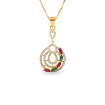 Appealing Multi Stone Gold Pendant