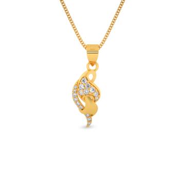 Magnificent Stone Leaf Gold Pendant