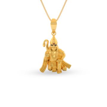 Divine Jai Hanuman Gold Pendant