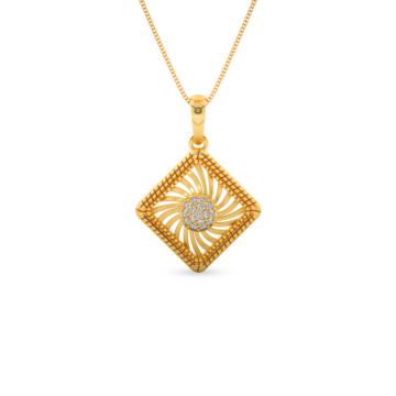 Opulent Rhombus Shape Gold Pendant