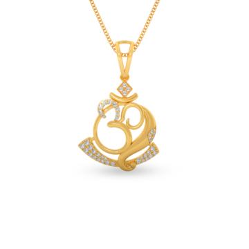 Divine Om Pattern Gold Pendant