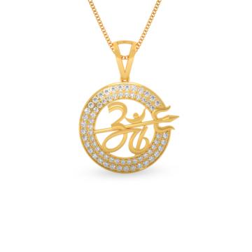 Traditional OM Pattern Gold Pendant