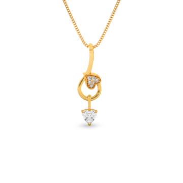 Attractive Sleek Heart Gold Pendant - Valentine Collection