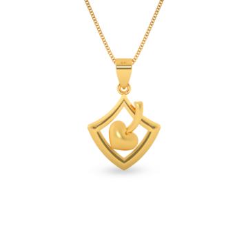 Matt Finish Heartin Gold Pendants - Valentine Collection