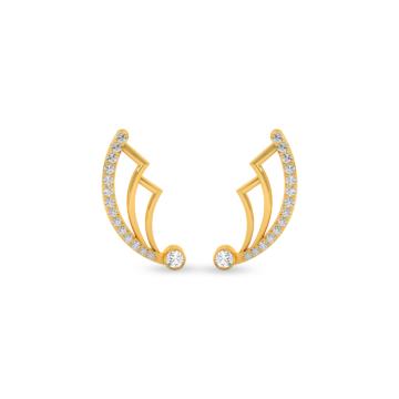 Excellent Curve Design Gold Earrings