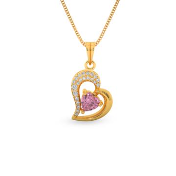 Sweet Heartin Pink Stone Gold Pendants