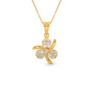 Ornate Triplet Floral Gold Pendants