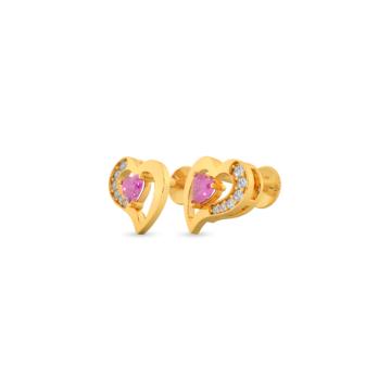 Majestic Twin Heart Gold Earrings