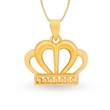 Majestic Crown Gold Pendant