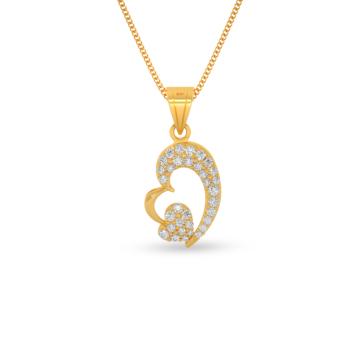 Glistening Twin Heart Gold Pendant - Valentine Collection