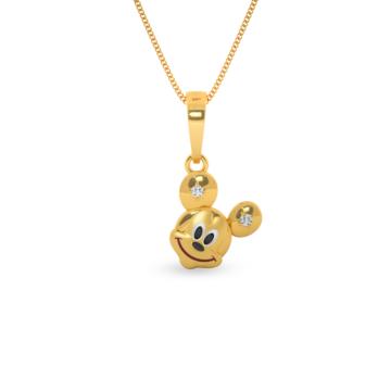 Dainty Cute Mickey Mouse Gold Pendant