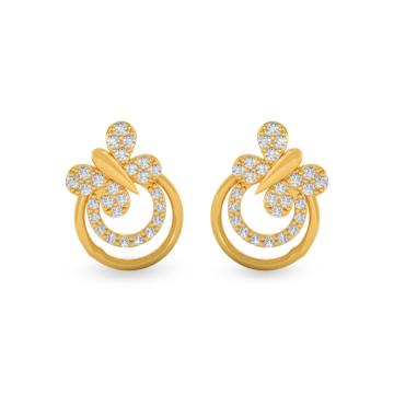 Glint Little Butterfly Gold Earrings