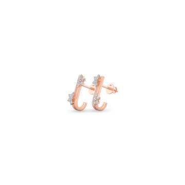 Petite Semi Floral Diamond Earrings-736A001304-1-EF IF VVS-18kt Yellow Gold-