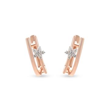 Attractive Petite Floral Diamond Earrings