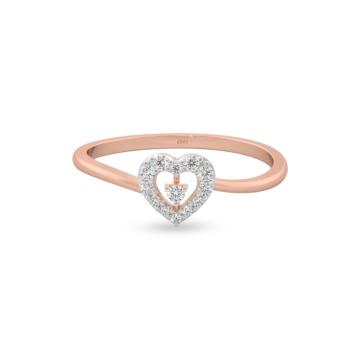 Edgy Heart Diamond Ring-EF IF VVS-18kt Yellow Gold-7