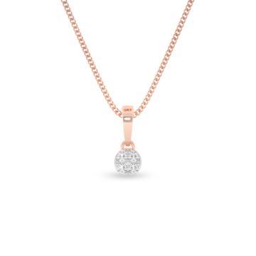 Dainty Circle Diamond Pendant-736A000935-1-EF IF VVS-18kt Yellow Gold-