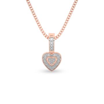 Glitzy Heart Diamond Pendant-736A000831-1-EF IF VVS-18kt Yellow Gold-