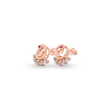 Exquisite Peacock Diamond Earrings-736A001398-1-EF IF VVS-18kt Yellow Gold-