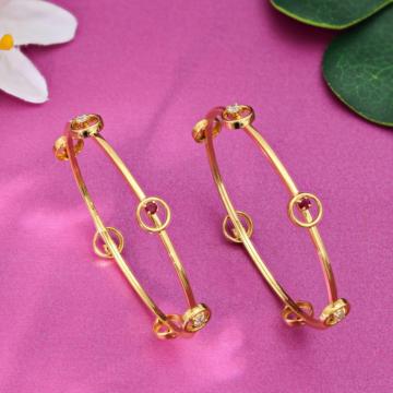 Radiant Stone-Embrace Gold Bangles