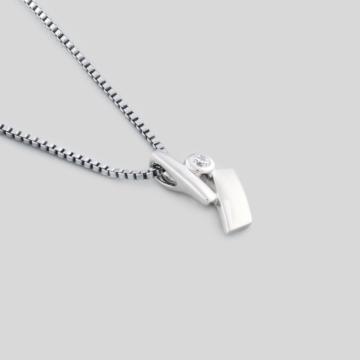 Geometric Sparkle Silver Necklace Set