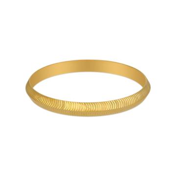 Contemporary Semi Circle Textured Gold Kada