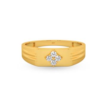Appealing Four Stone Mens Gold Ring