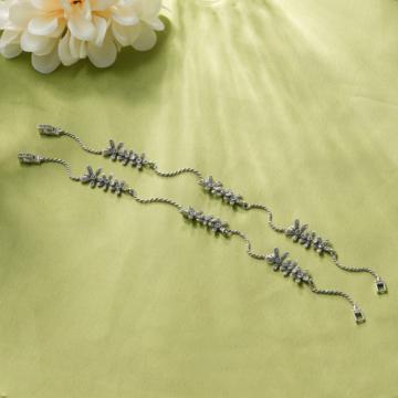 Charming Floral Silver Anklets