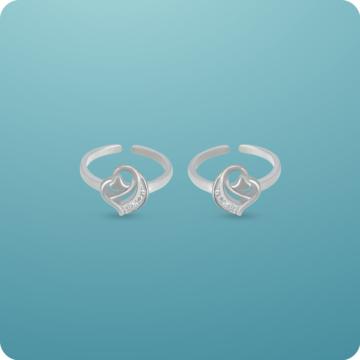 Endearing Heartin Silver Toe Rings