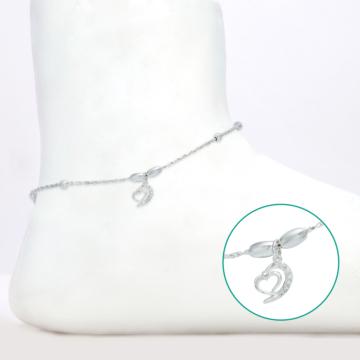 Vogue Of Heart Silver Anklet