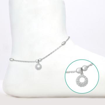 Enthralling Circular Pattern Silver Anklets