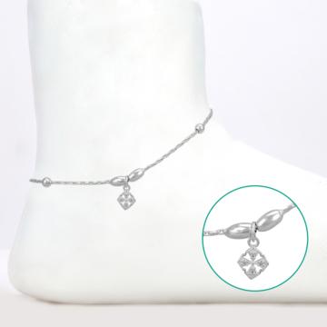 Vibrant Floral Charms Silver Anklets