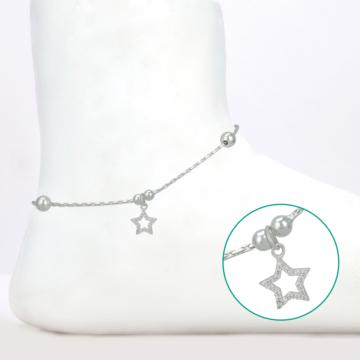 Glinting Star Silver Anklets
