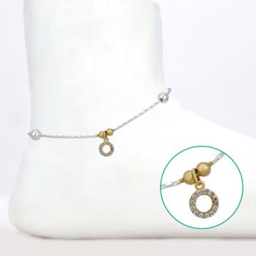 Whimsical Two Tone Silver Anklets