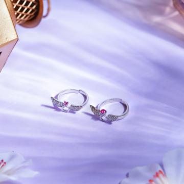 Winged Dreams Silver Toe Rings