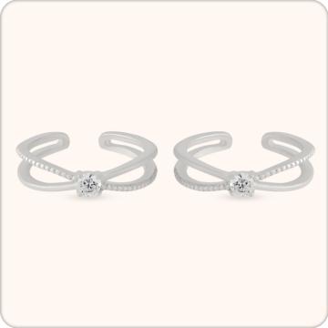 Crisscross Silver Toe Ring