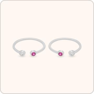 Elegant Pink Stone Toe Rings
