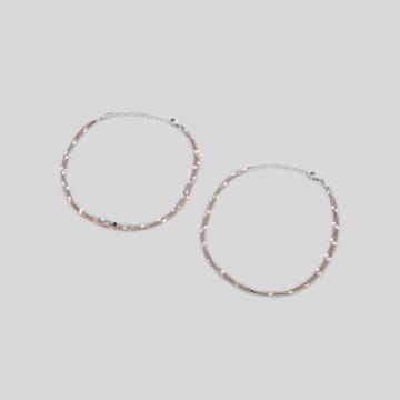 Linked Harmony Silver Anklet