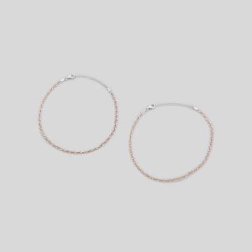 Twinkling Squares Silver Anklet