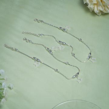 Glinting Star Silver Anklets