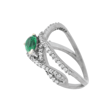 Eye Catching Green Stone Silver Ring