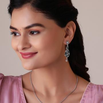Dazzling Floral Silver Earrings