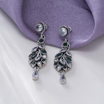 Dazzling Floral Silver Earrings
